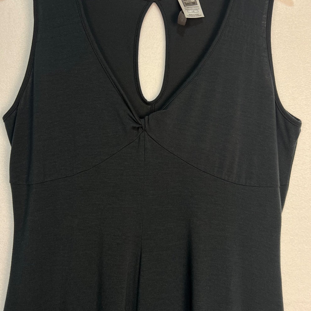The North Face Black Sleeveless Dress L V-Neck Keyhole Back Tie Waist Hiking - Picture 4 of 11